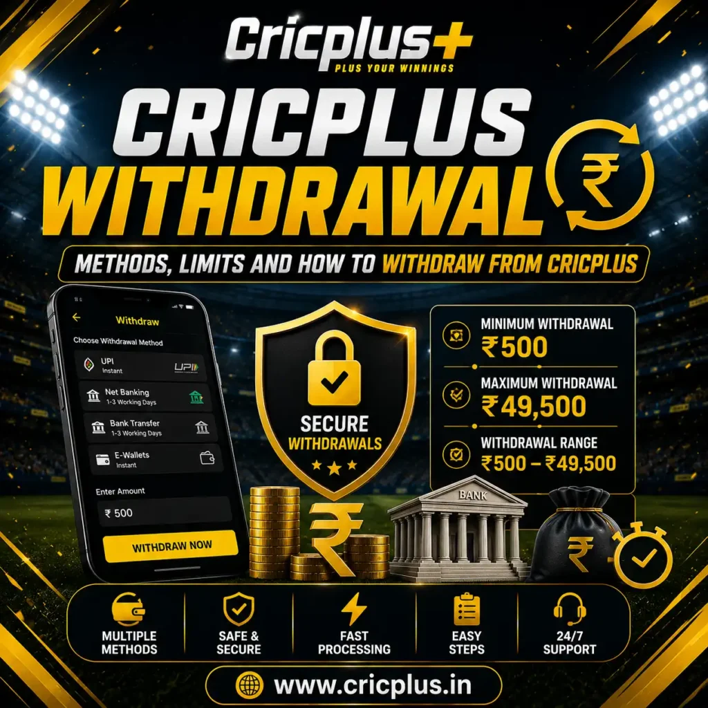 Cricplus Withdrawal - Methods, Limits and How to Withdraw from Cricplus