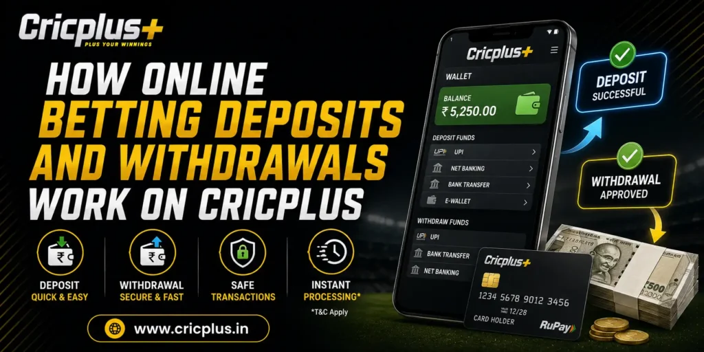 How Online Betting Deposits and Withdrawals Work on Cricplus