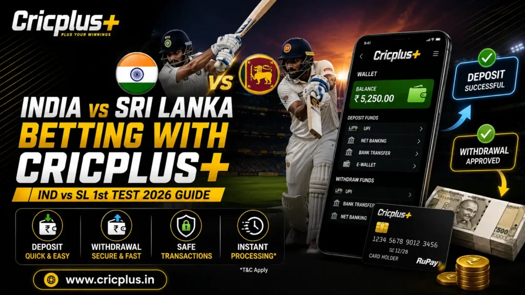 India vs Sri Lanka Betting with Cricplus – IND vs SL 1st Test 2026 Guide